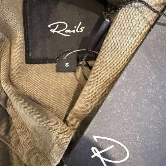 NEW! Rails Sandra Shirt Dress Snap Front Olive Black Tie Dye Size Small - Picture 6 of 14